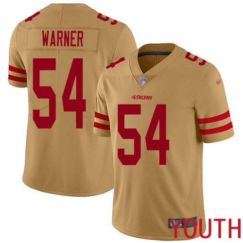 San Francisco 49ers Limited Gold Youth 54 Fred Warner Jersey NFL 54 Inverted Legend
